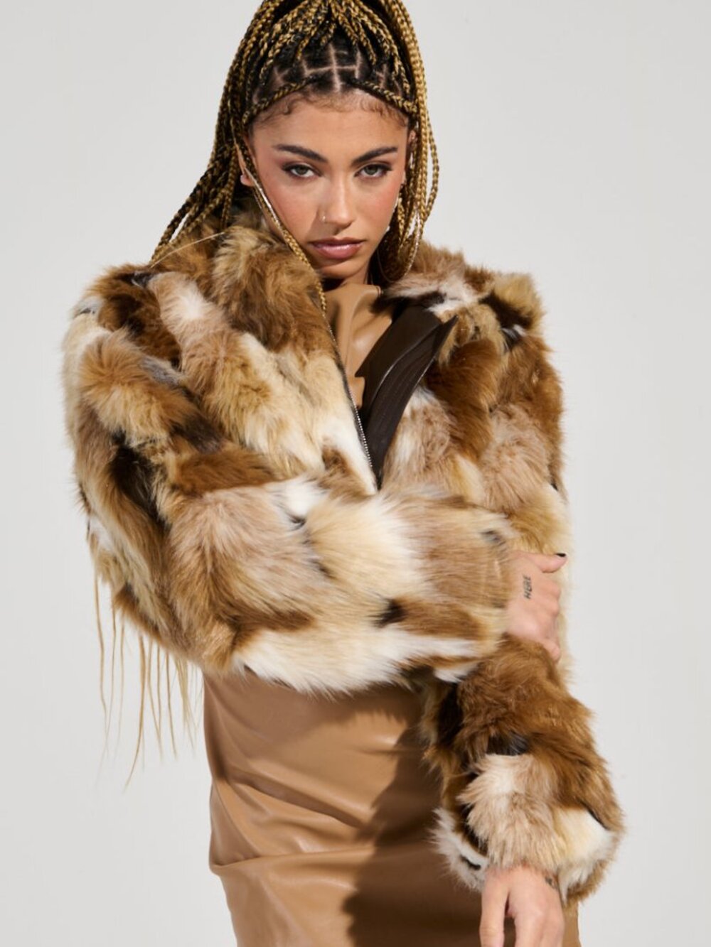 AKIRA Faux Fur Bomber NWT